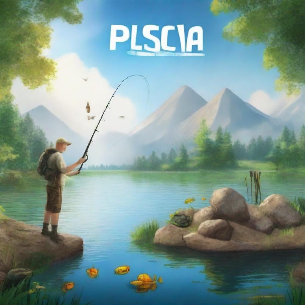 A promotional graphic for 'Русская рыбалка 4' featuring a universal account