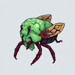 Create a detailed 64x64 pixel art image of a slime fused with a scarab