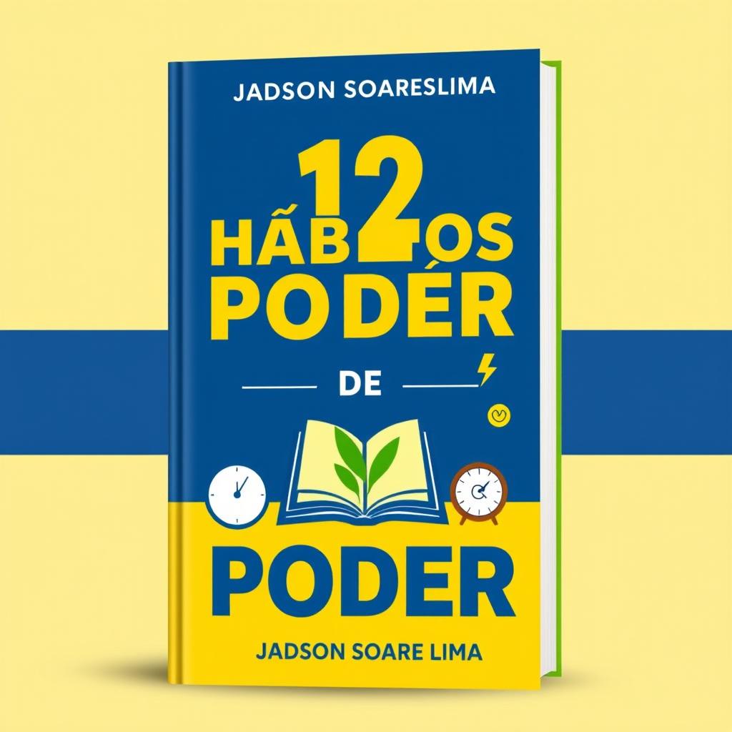 Design a cover for an ebook titled '12 Hábitos de Poder' by Jadson Soares Lima