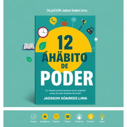 Design a cover for an ebook titled '12 Hábitos de Poder' by Jadson Soares Lima