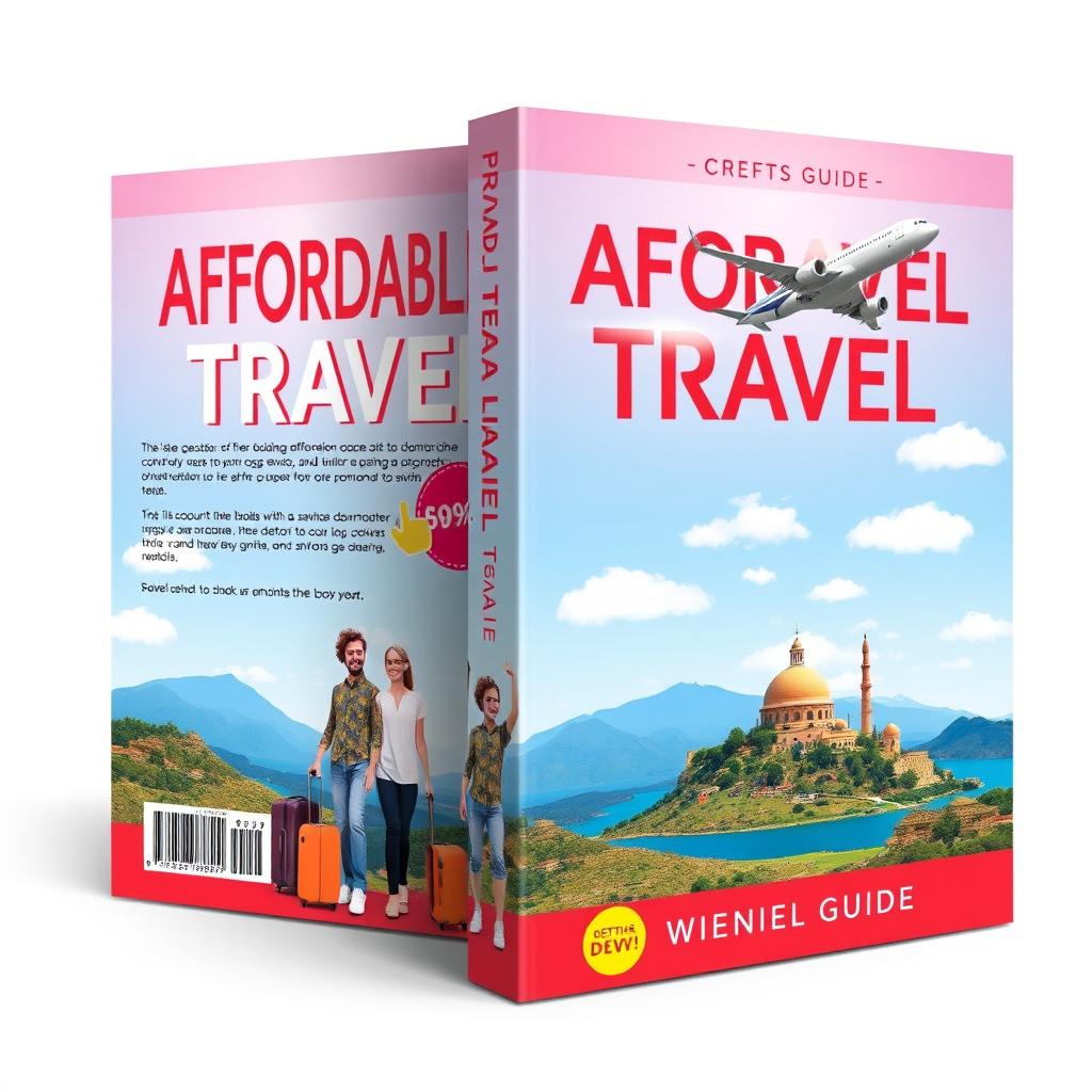 A book cover design for a guide on affordable travel