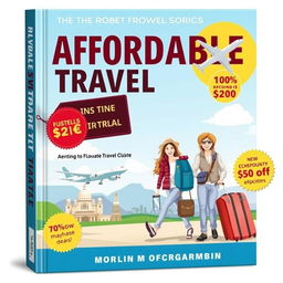 A book cover design for a guide on affordable travel