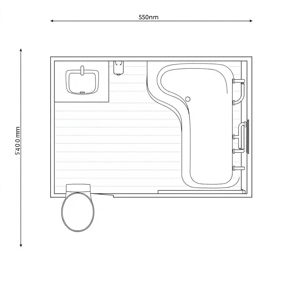 A detailed floor plan of a bathroom with dimensions of 2240 mm in width and 3000 mm in length