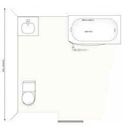 A detailed floor plan of a bathroom with dimensions of 2240 mm in width and 3000 mm in length