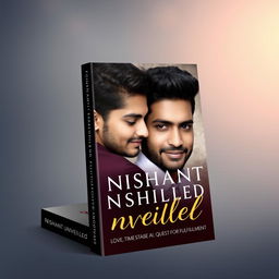 Create a book cover for a romantic and inspirational book titled 'Nishant Unveiled: Love, Ambition, and the Quest for Fulfillment'