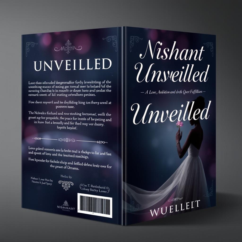 Create a book cover for the title "Nishant Unveiled: Love, Ambition, and the Quest for Fulfillment"