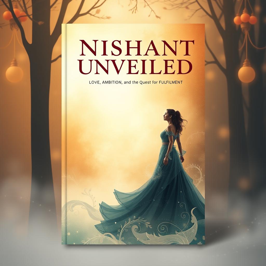 Create a cover page for the title "Nishant Unveiled: Love, Ambition, and the Quest for Fulfillment" in a picture format