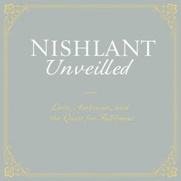 Create a cover page for the title "Nishant Unveiled: Love, Ambition, and the Quest for Fulfillment" in a picture format