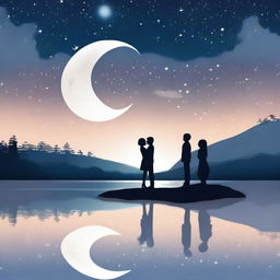 A beautiful love story set under the serene glow of a white moonlight