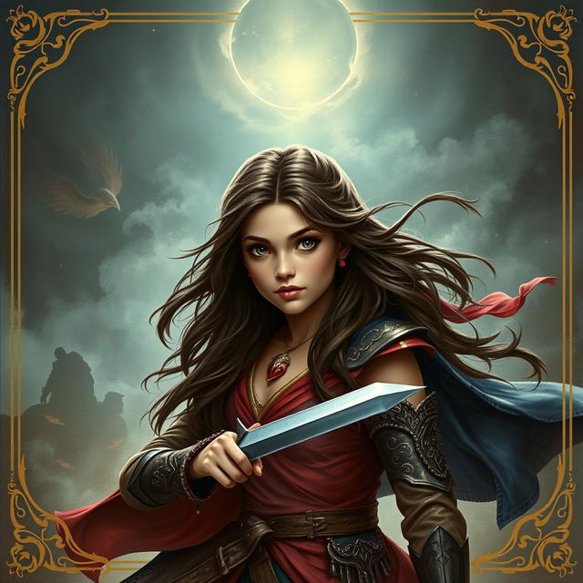 A fantasy book cover depicting a young woman who becomes a fighter and falls in love with a dark prince