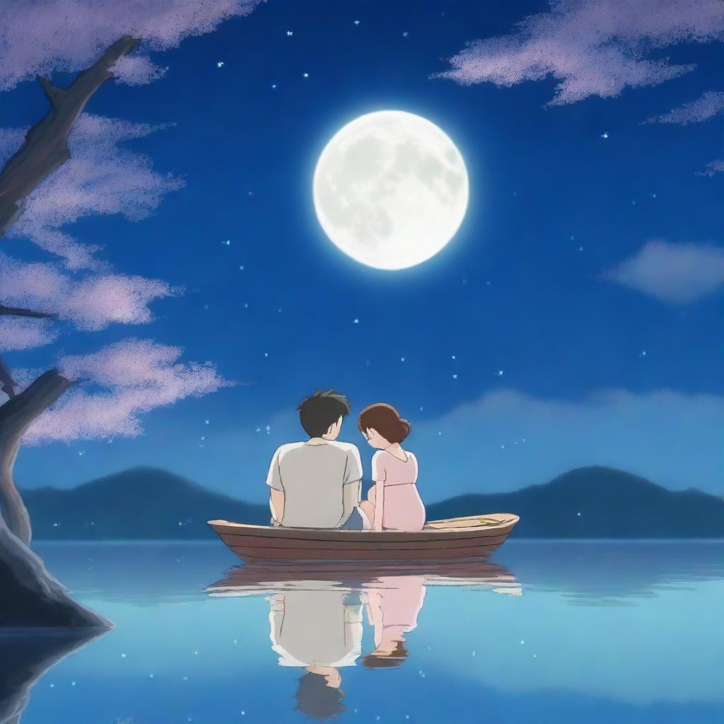 A beautiful 3D anime love story set under the serene glow of a white moonlight