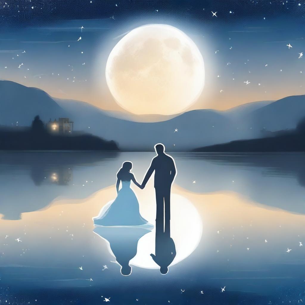 A beautiful love story scene set under the serene glow of a white moonlight, with the title 'White Moonlight' elegantly displayed