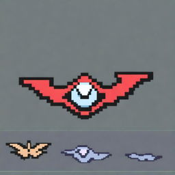 Create a simple pixel art of a side-view flying eye enemy for a 2D video game