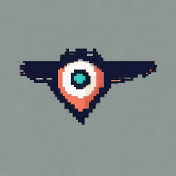 Create a simple pixel art of a side-view flying eye enemy for a 2D video game