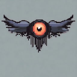 Create a simple pixel art of a side-view flying eye enemy for a 2D video game