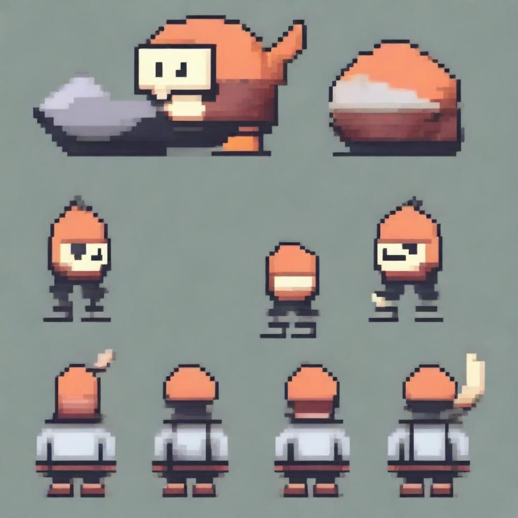 Create a pixel art of a side-view enemy for a 2D video game