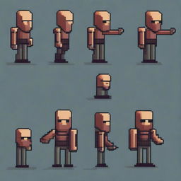 Create a pixel art of a side-view enemy for a 2D video game