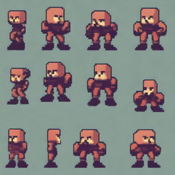 Create a pixel art of a side-view enemy for a 2D video game