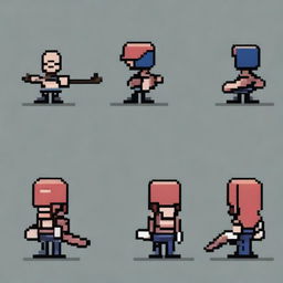 Create a pixel art of a side-view enemy for a 2D video game