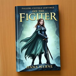 Create a book cover for a fantasy story about a young woman who becomes a fighter and falls in love with a dark prince