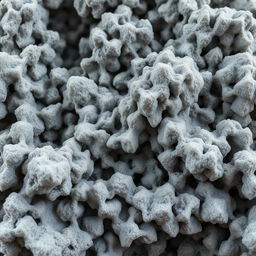 A high-resolution close-up image of a grey foam texture