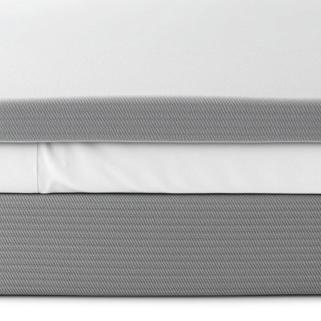 A high-resolution image of a flat foam mattress topper