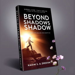 A poignant ebook cover with the theme 'Beyond the Shadows: A Story of Healing and Redemption', focusing on overcoming abuse