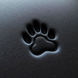 A detailed image of a bear paw print on a black foam mattress