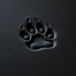 A detailed image of a bear paw print on a black foam mattress