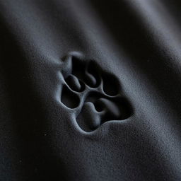 A detailed image of a bear paw print on a black foam mattress