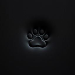 A soft, detailed image of a bear paw print on a black foam mattress