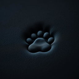 A soft, detailed image of a bear paw print on a black foam mattress