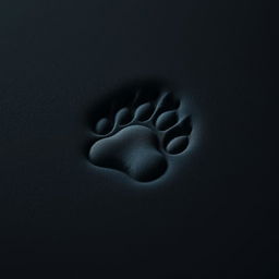 A soft, detailed image of a bear paw print on a black foam mattress