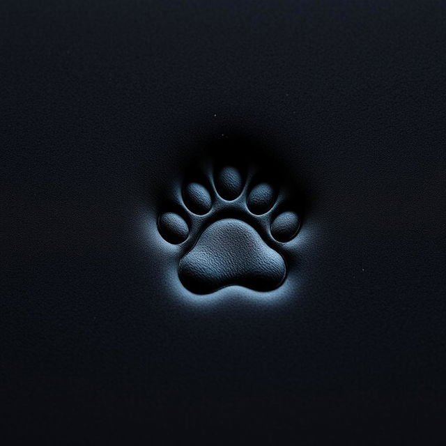 A soft, detailed image of a bear paw print on a black foam mattress