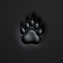 A high-resolution close-up image of a soft bear paw print on a porous black foam mattress