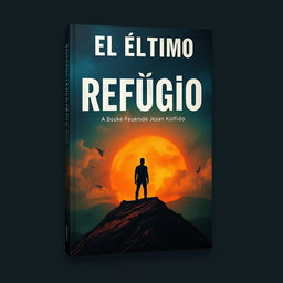 Create a book cover titled 'El Último Refugio' with a deep, sinister blue (#212121) as the primary color to evoke a sense of foreboding and mystery