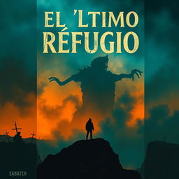 Create a book cover titled 'El Último Refugio' with a deep, sinister blue (#212121) as the primary color to evoke a sense of foreboding and mystery