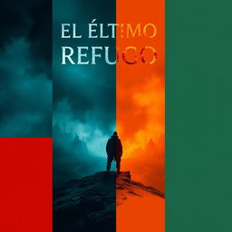 Create a book cover titled 'El Último Refugio' with a deep, sinister blue (#212121) as the primary color to evoke a sense of foreboding and mystery