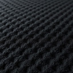 A high-resolution image of a porous black foam mattress