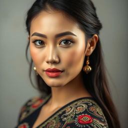 A portrait of a Singaporean woman with a sensual and captivating gaze