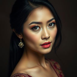 A portrait of a Singaporean woman with a sensual and captivating gaze