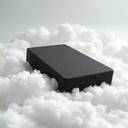 A high-resolution image of a piece of smooth, porous black foam suitable for a mattress