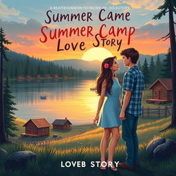 Create a book cover for a summer camp love story