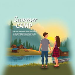 Create a book cover for a summer camp love story