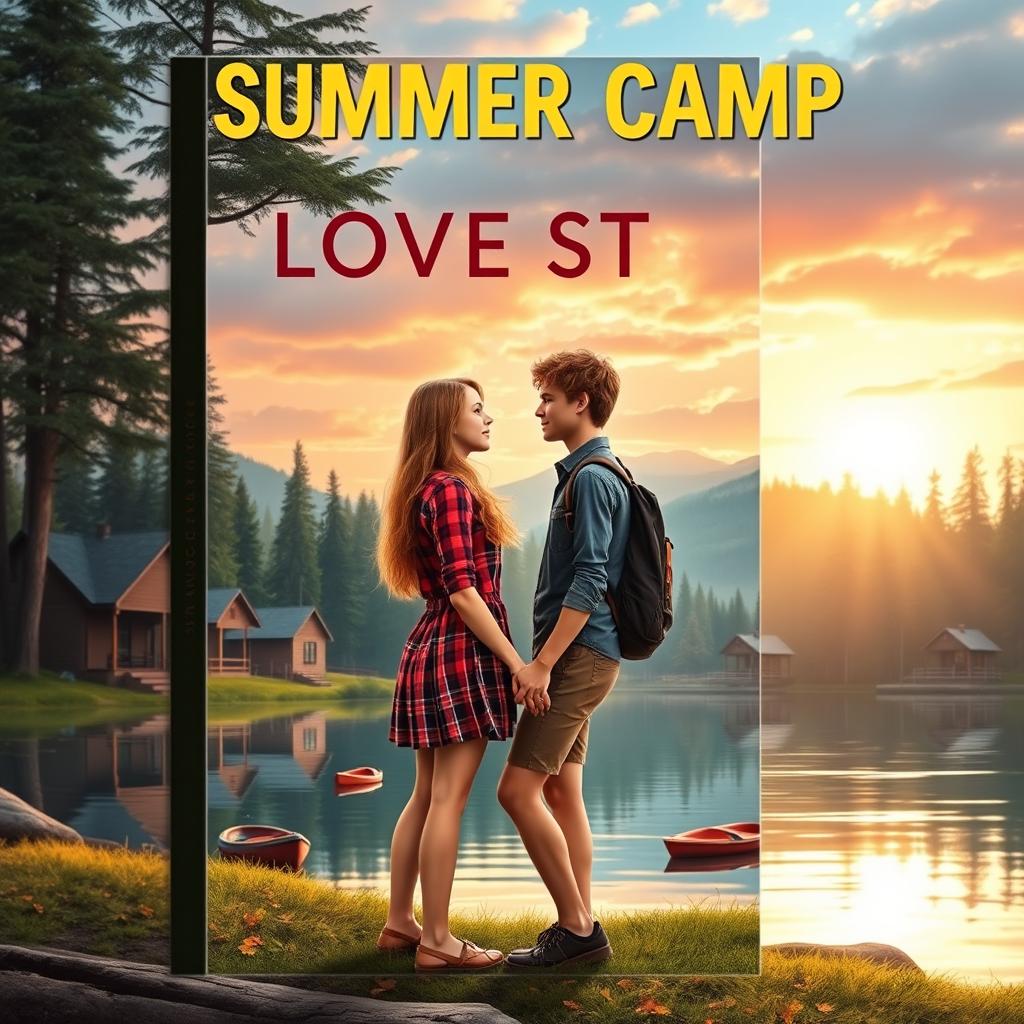 Create a book cover for a summer camp love story