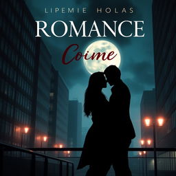 Create a romance novel cover with a dark and mysterious atmosphere