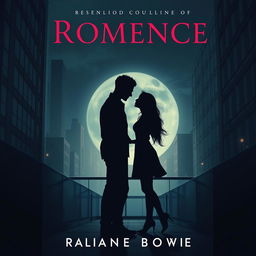 Create a romance novel cover with a dark and mysterious atmosphere