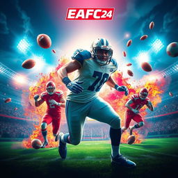 Create a vibrant and dynamic image showcasing the excitement and energy of EAFC 24