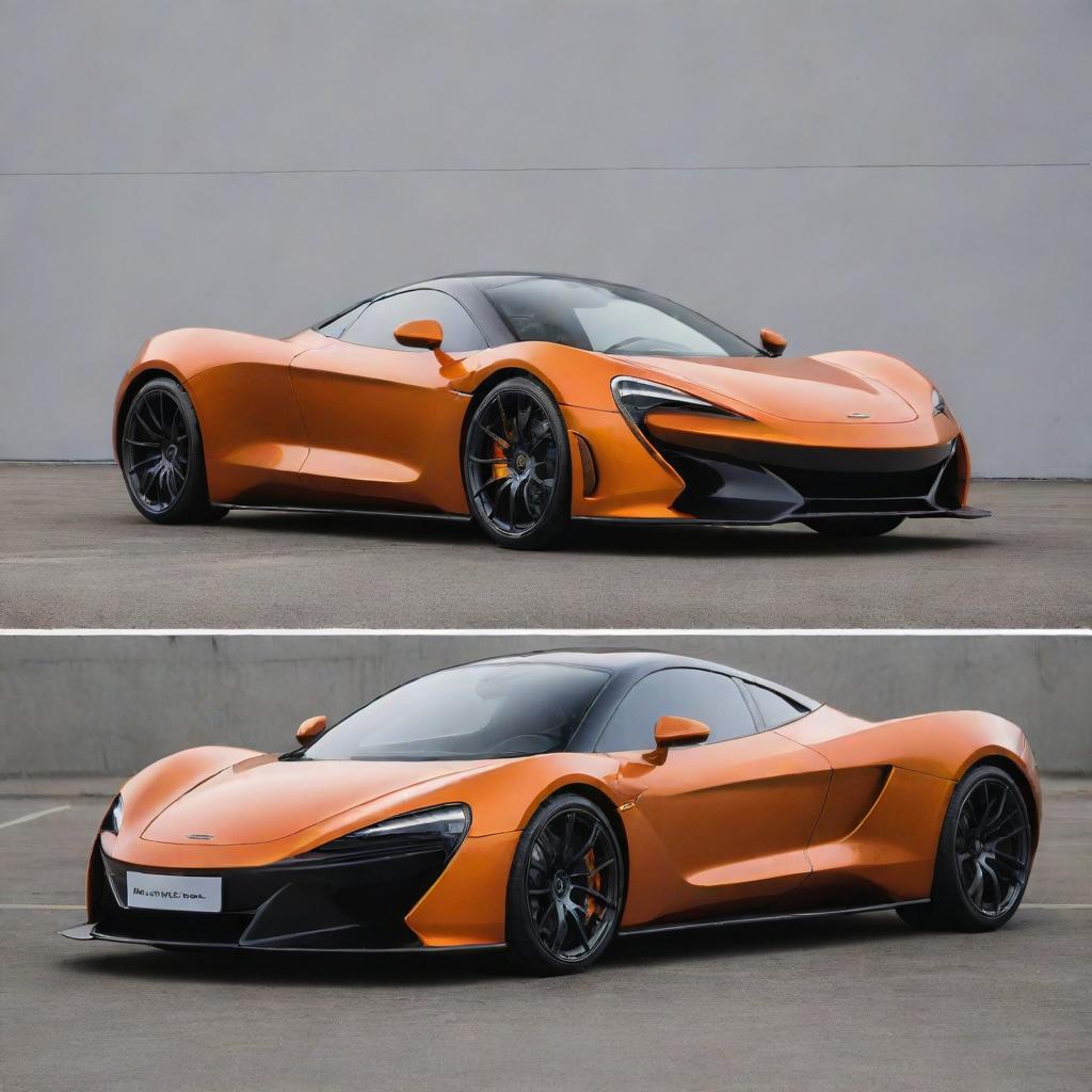 An unexpected fusion combining the sleek, aerodynamic lines of a McLaren supercar with the simplistic and boxy styling of a Lada.