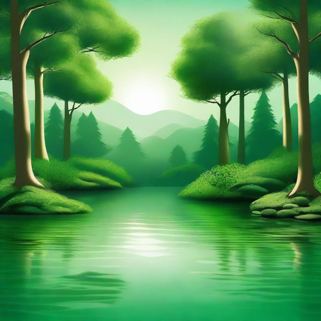 Create an ultra high definition, vibrant artwork featuring an emerald green natural background